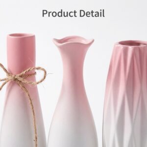 gradient pink white ceramic vase set of 3
